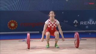 Marina Marković (58 kg) Clean & Jerk 75 kg - 2018 EWF European Weightlifting Championships