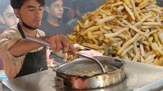 Young Afghan Makes Best Crispy & Spicy OPTP French Fries in Karachi | Everyday Street Food