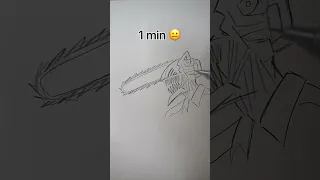How to Draw Chainsaw Man in 10sec, 10mins, 10hrs #shorts