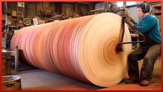 Woodturning Giant Red Log Using Dangerous Techniques |  by @WoodworkingCraftsman