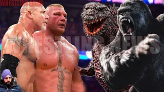Goldberg Brock Lesnar vs Godzilla Kong Tornado Tag Match Match - Wrestling News