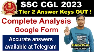 SSC CGL 2023 Tier 2 Result Analysis Form - #SiddharthSir - #gyanshila #statistics_jso_course