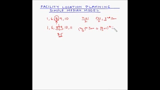Facility location planning - Simple Median model