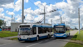 Поездка на троллейбусном маршруте №5 в Витебске/Trip on the trolleybus route №5 (БКМ-32102 №143)