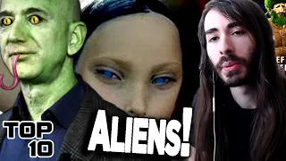 moistcr1tikal reacts to Top 10 Scary People Who Might Be Aliens & Much More!