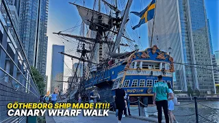 Exploring part of Canary Wharf, London's financial district & walking past Götheborg of Sweden Ship