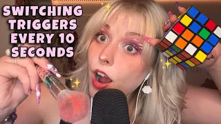 Randomly Generated Chaotic ADHD ASMR! Switching Triggers Every 10 Seconds NEW Challenge! ✨💗☁️