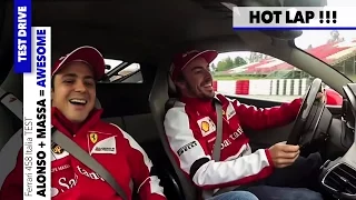 Ferrari 458 Italia: ON BOARD Test Drive Alonso & Massa