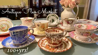 Shop with me at HUGE antique market ! / antique Spode teacup found