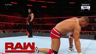 Roman Reigns Vs Jason Jordan Intercontinental Title Full Match - RAW 4th December 2017 Highlights