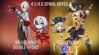 C0 Arlecchino Double-Hydro & C2 Navia Double-Pyro - Genshin Impact 4.5/4.6 Spiral Abyss
