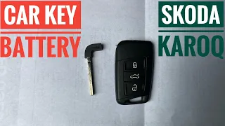 Skoda Karoq key fob battery replacement How to replace keyless batterie - easy diy - 斯柯达钥匙电池