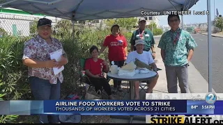 Airline food workers have voted to strike