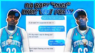 DABABY "SUGE" LYRIC TEXT PRANK ON GANG M3MB3R