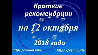 Краткие рекомендации на 12 октября 2018 года