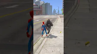 GTA V SPIDER-MAN SAVES HIS WIFE FROM GORILLA 😜 | #shorts