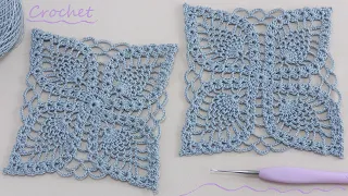 Чарующий КВАДРАТНЫЙ МОТИВ "Ананасы" вязание крючком МК🧶SUPER Beautiful Pattern Crochet square motifs