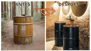 🔶DE BARRIL DE GASOLINA A BAÑO INDUSTRIAL 🔶