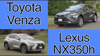 Toyota Venza hybrid VS Lexus NX350h comparison. Battle of the hybrids.