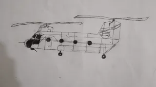 How to draw a Boeing Ch-47 Chinhook helicopter