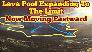 Lava Pool Expanding To Limit: Now Flowing East In Iceland Fagradalsfjall Geldingadalir Volcano