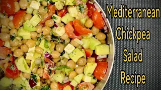 Mediterranean Chickpea Salad | Healthy High Protein Chickpea Salad (Plant-based)