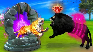 जादुई गोल्डन बाघ दरवाजा और जादुई मणि शैतानी शेर का अंत Magical Golden Tiger Door Monster Lion Story