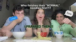 MY BROTHERS THREW UP! (NOODLES PRANK)