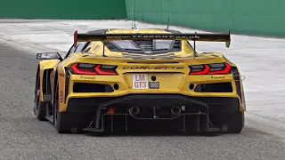 Chevy Corvette C8 Z06 GT3.R Unrestricted flat-plane V8 Engine Sounds | Pit-Exit Accelerations & More