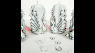 Elegant swan carved candles