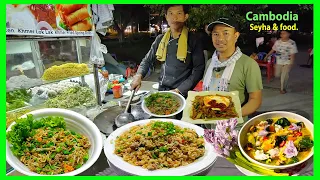 Most Of The Food 1.5$! Extreme Street Food At PHSAR CHAS Area! Good Place For Food In Siem Reap City