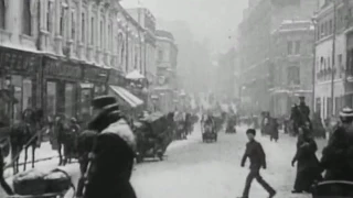 Зимой на улице  Кузнецкий мост, 1908 г. Москва.