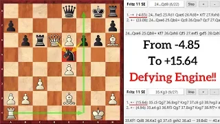 Brilliant Positional Queen Sacrifice – Defying Chess Engines!