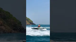 Jetski tricks near a secret island in Asia