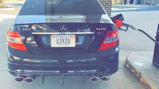 W204 C300 AMG Carbon fiber Rear diffuser and AMG Rear exhaust Tips install