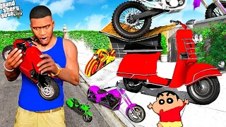 GTA 5 : SHINCHAN AND FRANKLIN Collecting SMALLEST to BIGGEST BIKES in GTA 5! | dream squad gaming