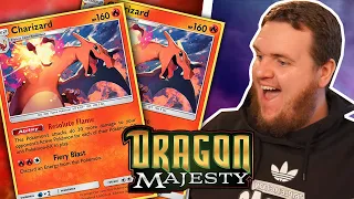 We pulled our FIRST ever CHARIZARD...TWICE!?! Dragon Majesty Pokémon Cards Opening!