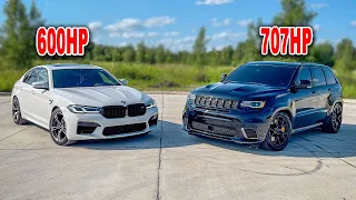 JEEP TRACKHAWK VS BMW M5 DRAG RACE!