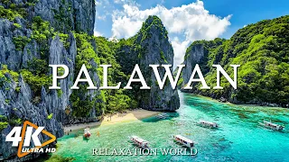 FLYING OVER PALAWAN 4K UHD - Relaxing Music Along With Beautiful Nature Videos - Amazing Nature