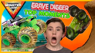 Grave Digger's Top Moments in Revved Up Recaps ☠️ MONSTER JAM Monster Truck Stunt Highlight Mashup