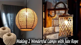 2 Great Lighting Ideas from Jute Rope - Chandelier Making - Wall Lamp Making