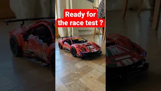 Lego technic pneumatic car with a V8. Race test !