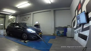 Peugeot 208 1.5 BlueHDI 100cv Reprogrammation Moteur @ 119cv Digiservices Paris 77 Dyno