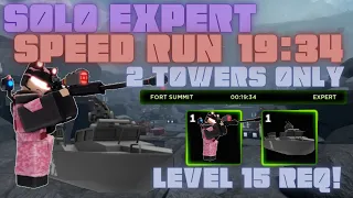 SOLO EXPERT SPEEDRUN - 2 BEGINEER TOWERS ONLY #tdx #tds #roblox #grind #friendly