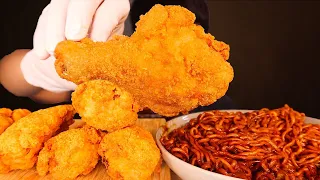 ASMR BLACK BEAN NOODLES + FRIED CHICKEN (Eating Sound) | MAR ASMR