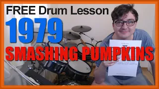 ★ 1979 (Smashing Pumpkins) ★ FREE Video Drum Lesson | How To Play DRUM BEAT (Jimmy Chamberlin)