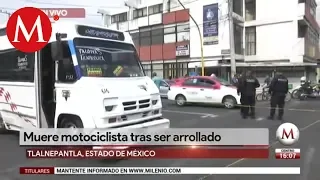 Motociclista muere al chocar con microbús en Tlalnepantla