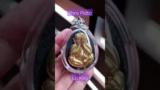 Thai amulet Phra Pidta back with phra rahu Lp Key #thaiamulet #phrapidta #phrarahu #luckycharm