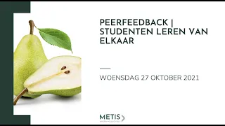 Webinar 27 oktober 2021 | Peerfeedback door studenten