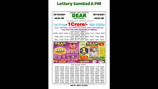 TODAY EVENING NAGALAND LOTTERY VIDEOS LIVE 06:00 pm Dhankesari lottery sambad Date 30/12/2021